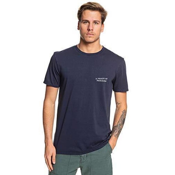 NWT!! Quiksilver Men's Insane Jane Short Sleeve T-Shirt Blue Nights Size Small - Picture 1 of 3